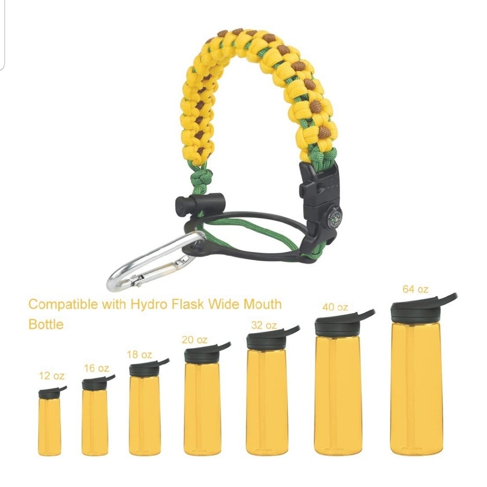 Sunflower Paracord Safety Handle Wide Mouth Hydro - Picture 3 of 8